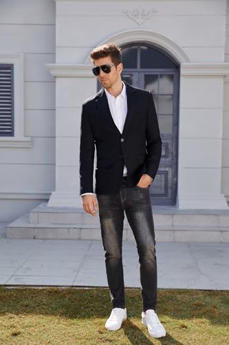 SHUZHXLZANGY Mens Casual Blazer Slim Fit Jacket for Men Sport Coats Two Buttons Lightweight Suit Jacket4
