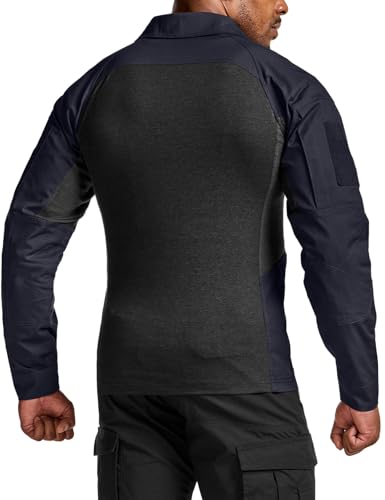 Image of CQR Men's Tactical Combat Shirt, 1 /4 Zip Long Sleeve Breathable Military BDU Training Top for Shooting, Hunting, Range Use