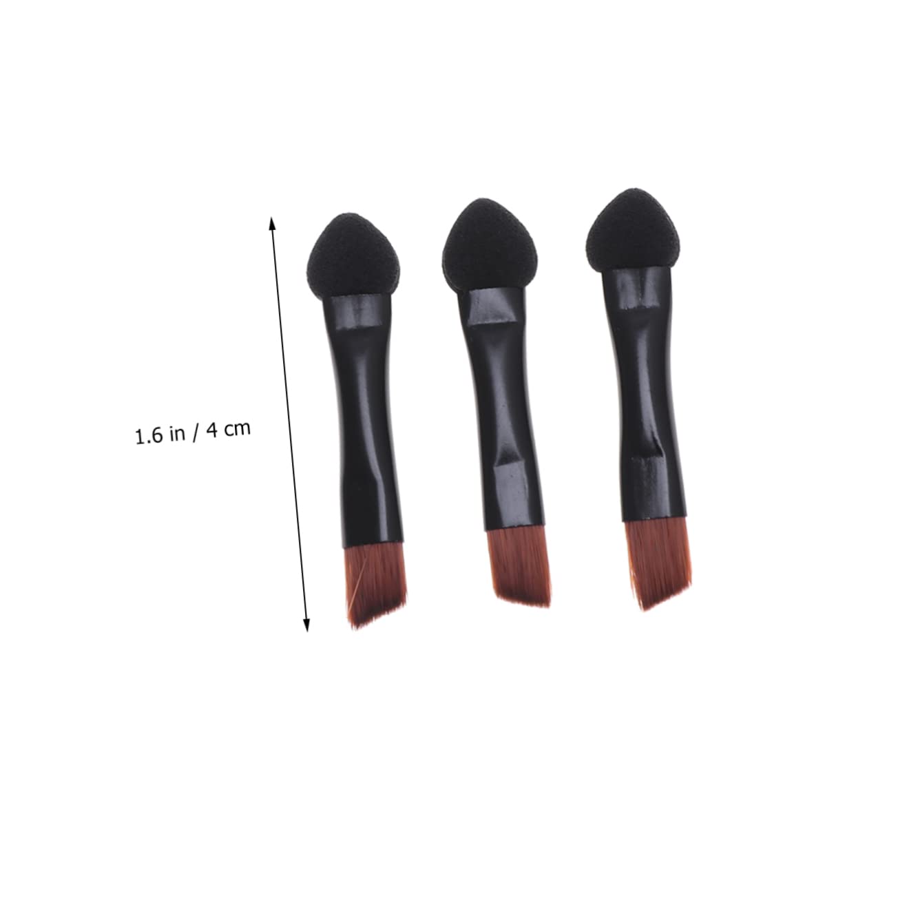 NOLITOY Double Sided Eyebrow Lip Brush Set 20pcs Makeup Tools Eye Shadow Applicator Foam Brush Portable Black Comfortable Touch No Scratchy for Beginners Professionals