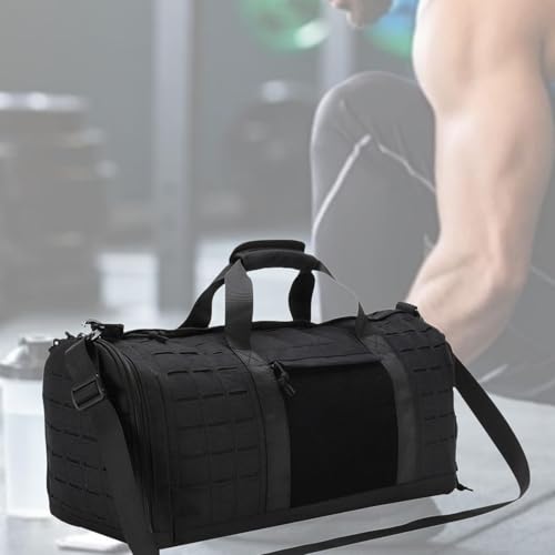 Travel Duffel Tote Bag Handbag Casual Overnight Bag Crossbody Bag Hobo Bag Camping Storage Bag for Gym Hiking Clothes Sports(Black)4