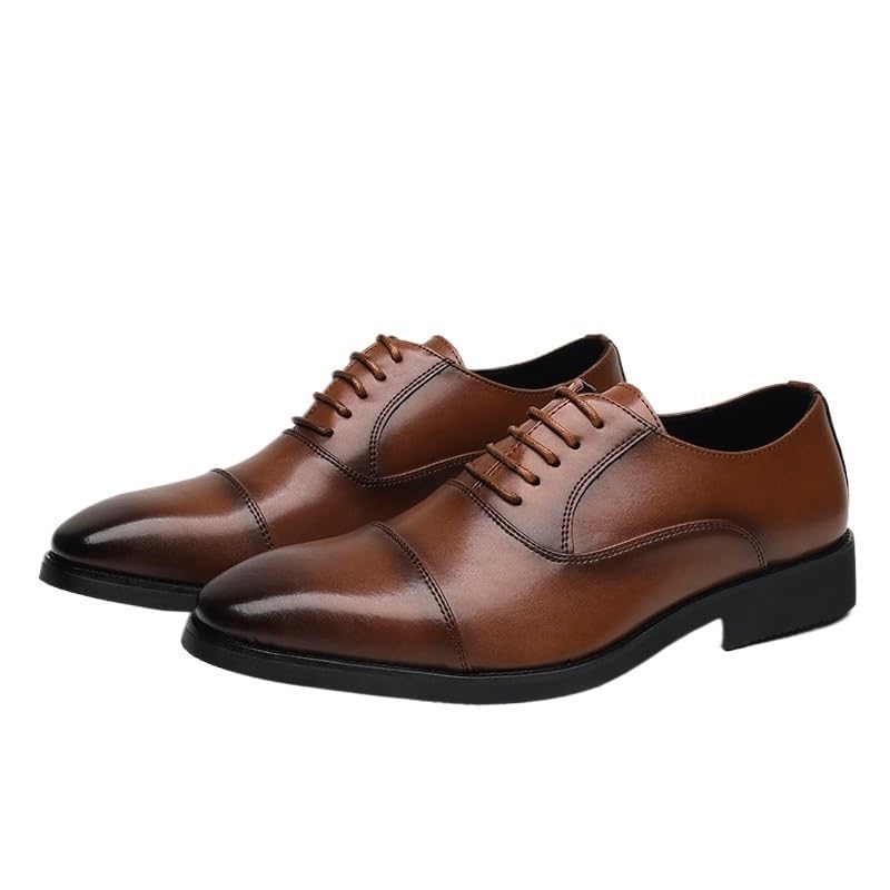 Black Oxford Shoes Men's Leather Lace-Up Oxford Shoes Fashionable Business Suit Shoes Formal Leather Shoes for Men