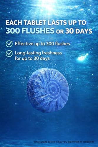 Image of Toilet Cleaning Tablets (Pack of 10) | Powerful Blue Toilet Bowl Cleaner | Long Lasting Freshness | Automatic Flush Cleaner | Removes Stains & Odor