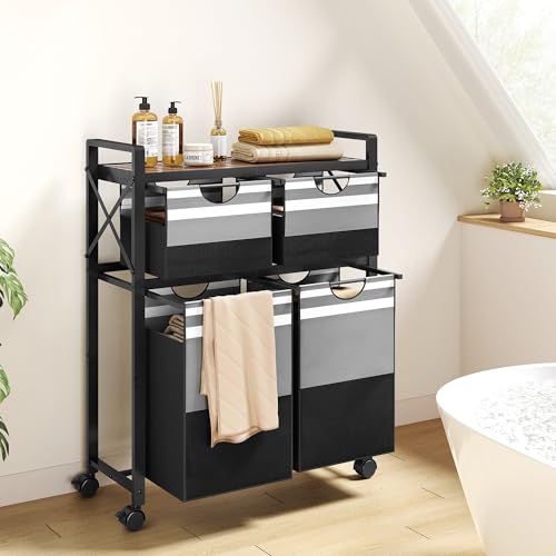 Favoosty 2 Tier Laundry Sorter With Shelf thumb #4