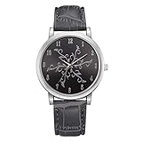 ITVIP Orologio da donna Motivo floreale Scala digitale cintura in pelle Orologio al quarzo (Grigio)