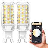 YUIIP Smart Dimmable G9 LED Light Bulbs 4W Replacement 40W Halogen Bulb, Wi-Fi & Voice Control Compa