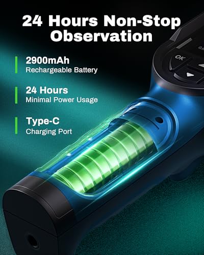 H128 Handheld Thermal Camera, 240 x 240 TISR Resolution, 24h Battery Life Thermal Imaging Camera, 25 Hz Infrared Camera with Temperature Alarm, -4℉~ 842℉ Temp Range, IP65 Protection Level- Blue