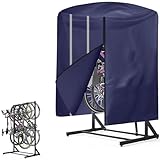 Vertical Bike Rack Cover for Garage - Waterproof Freestanding Bike Storage Rack Cover for Indoor Outdoor , Tear Proof Weatherproof Protection Against Rain, Snow, Dust (Storage Rack Not Included)