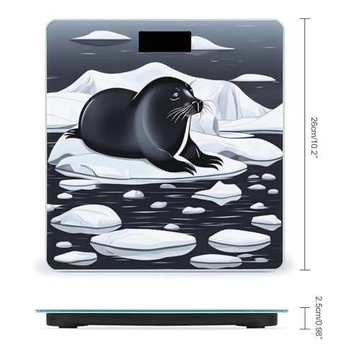 Báscula digital de baño con pantalla LCD y base antideslizante miniatura 2