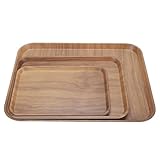 Riuulity Bandejas para Servir de Melamina Juego de 3, Recubrimiento Antideslizante con Bordes Pulidos para el café y Fiesta de té de Desayuno
