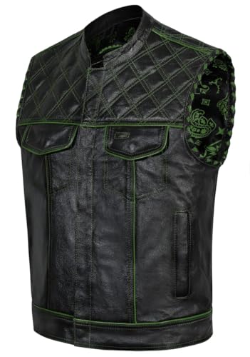 Men's Biker Rider Motorcycle club stylish Genuine leather sleeveless vest2