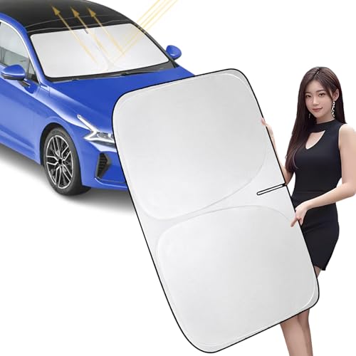 LANFAT Car Windshield Sun Shade for Blocks UV Rays Sun Visor Protector, Front Window Sunshade Visor...