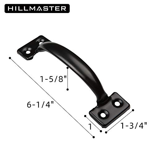 HILLMASTER Heavy Duty Gate Latch Door Handle Hardware Kit for Wooden Fence, Self-Closing Gate Latch with Pull String, Decorative Metal Gate Pull Handle, 2 Pack 6in T-Strap Gate Hinges, Black Finish by HILLMASTER - Image 3