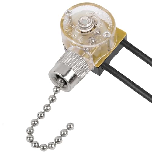 Image of Zing Ear ZE-109 Ceiling Fan Light Switch, On-Off Speed Beaded Pull Chain Extension Compatible with Hunter Ceiling Fans Light, Lamps and Wall Lights (Nickel Pull Chain)