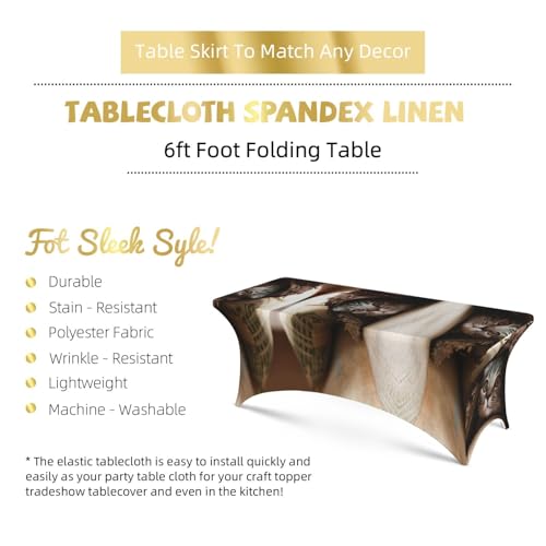 Nappe élasthanne anti-pli pour table rectangulaire 1,8m motif chat - 6