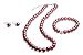 Produktbild FlexiStore Perlenkette geknotet - Perlenarmband - Perlenohrringe - Set Bordeaux Rot