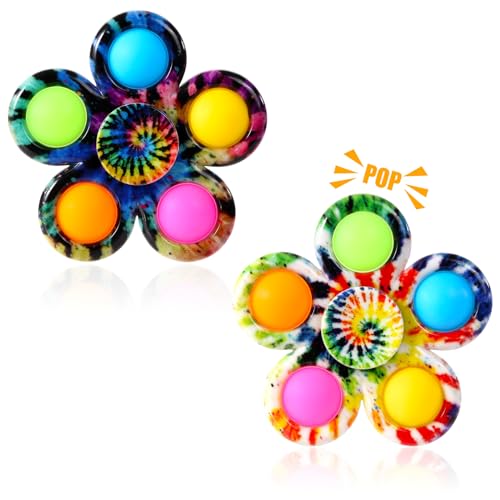 Gigilli Fidget Spinners Pop for Kids 2 Pack, Sensory Fidget Toys for Kids 4-8-12, Goodie Bags Christmas Stocking Stuffers Gifts, ADHD Autism Fidget Toys for Toddler 1-3-5 Boys Girls, Classroom Prizes