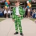 Cndexd Teen Boys' Suit Set, 2 Piece, Fit Blazer & Straight Pants, Fashion Shamrock 3D Graphic Wear for Wedding Party School Clothes for Kids