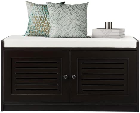 Sturdis Modern Shoe Storage Cushioned Seat Bench with Adjustable ...