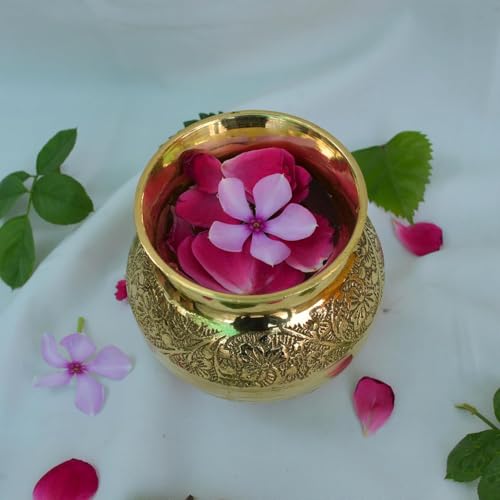Image of Pure Brass Lota | Kalash | Pooja Lota | Puja Lota | Karwachauth Lota with Capacity 400 ml for Diwali, Mandir, Temple, Festival, Marriage, Wedding