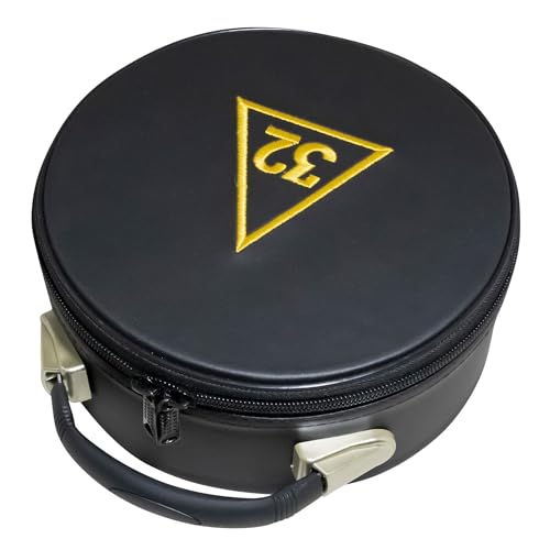 UK EMPIRE GROUP Masonic Scottish Rite 32 Degree Crown Cap Case Black, Freemason Hat Carrying Box