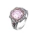 Bague Bijoux Zircon Lumineux Mode Ronde Bague Fiancée Bijoux Anneaux Blancs Anneaux Réglable, 9, Métal, No Gemstone