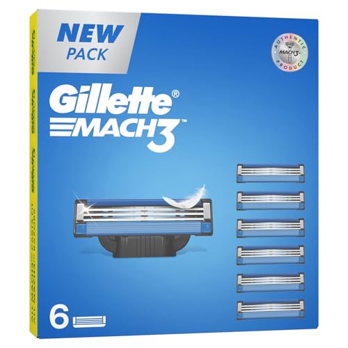 Image of Gillette Men Mach 3 Shaving Blades- Pack of 6 (Cartridges).