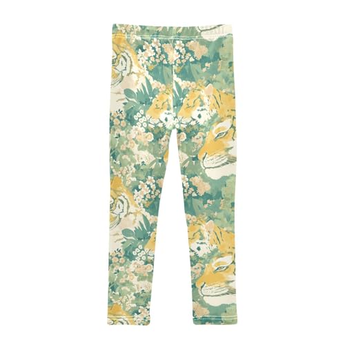 KLL Tigers Print Toddler Baby Girl Cotton Pants Casual High Waisted Athleisure Pants Sports2