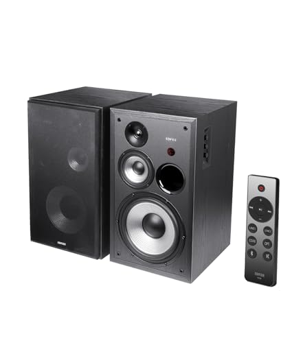 Edifier R2850DB Powered Bluetooth Bookshelf Speakers, Active Near-Field Studio Monitors, 150W RMS 3-Way Sound Monitor Speaker with Subwoofer Line Out, Black (Pair)