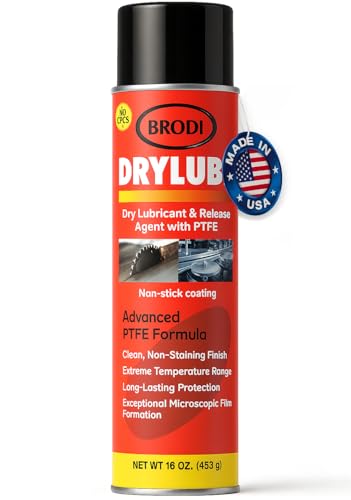 DryLube Dry Lubricant Spray, PTFE Infused, Industrial-Strength, Non-Oily, Fast-Drying, Silicone-Free, Non-Staining & Non-Chlorinated, Ultra-Low Friction Release Agent (Pack of 1)