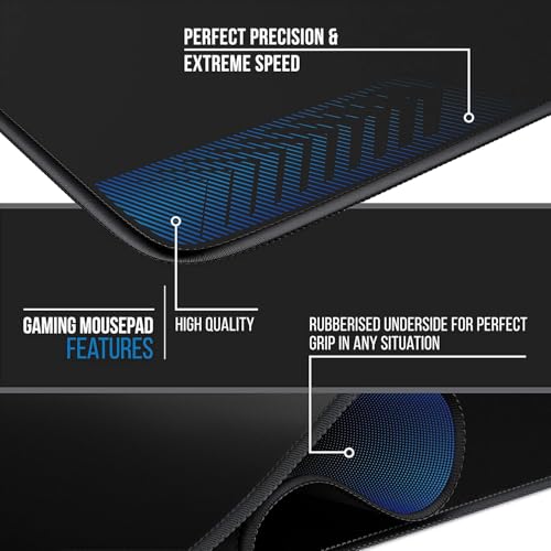 Image of (Limited Edition) Black Halo Esports M2511 Gaming Mousepads Large Extended Mouse Pad for Laptop Desktop PC - Anti-Skid Rubber Base - Smooth Surface - 595MM x 290MM - Stiched Ends