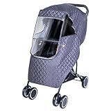 Picture of Winter Stroller Weather Shield Universal,Baby Stroller Rain Cover Waterproof,Travel Strollers Raincoat,Pushchairs Accessories,for Colder Weather,Protect from Snow Wind Sun Dust (Dark Gray)