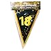 Produktbild Udo Schmidt GmbH & Co Wimpelgirlande 18" Schwarz Gold zum 18. Geburtstag Party Dekoration Geburtstags Deko