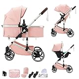 BEBBY Carrito Bebe 3 en 1, Cochecitos Combinados Portátil Plegable，3 Piezas...