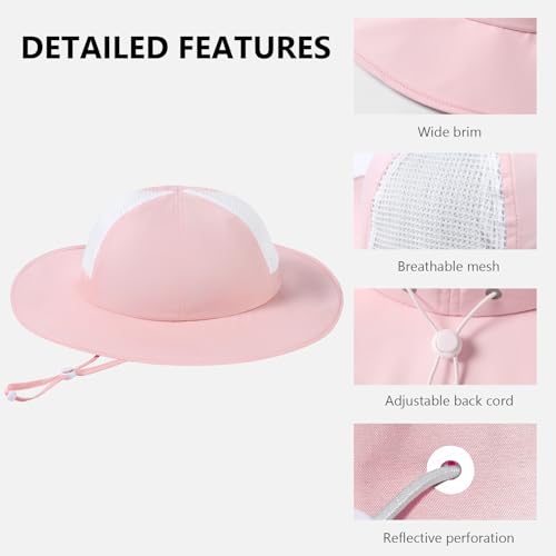 Image of BASSDASH Kids UPF 50+ Wide Brim Sun Hat for Summer Beach Outdoor