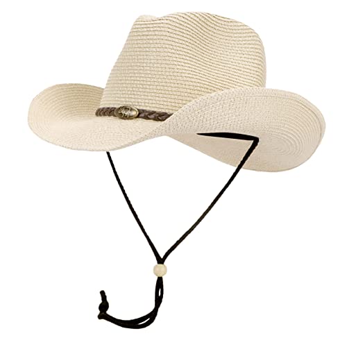 Straw Cowboy Cowgirl Hat For Women Men Sun Hats Wide Brim Summer Beach Cap For Western Party Outdoor #TOP20