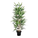 Blooming Artificial Artificial Fake Bamboo Plant in Plastic Pot - 95cm / 3ft Indoor Tree (1, 95cm / 3ft)