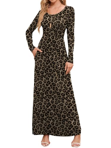 Classy Christmas Dress Women Long Sleeve Empire Waist Party 32 christmas dress women - brown black leopard