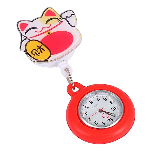 TOGEVAL ぶら下げ時計 スト ウォッチ ホルダー ナースフォブウォッチ 懐中時計 看護 女性を見る を見る ピン 2番 銀河 フォブ ウォッチ 助産師 赤