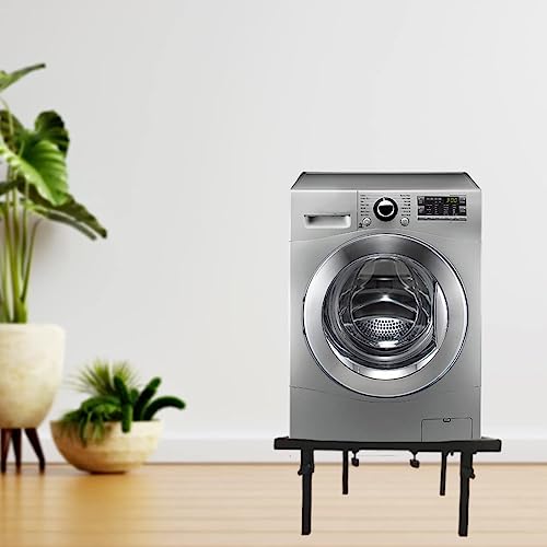Image of Smart Shelter Heavy Duty Washing Machine Stand Without Wheels - Adjustable Metal Base for Fully & Semi Automatic, Top & Front Load, Fridge & Dishwasher, 160 Kg Capacity, Anti-Rust, Rubber Feet