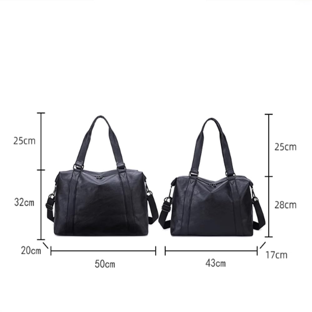 Borsa Sportiva Borsa da Palestra in Pelle PU con Bagaglio a Mano per Uomo e Donna(50x20x32cm)