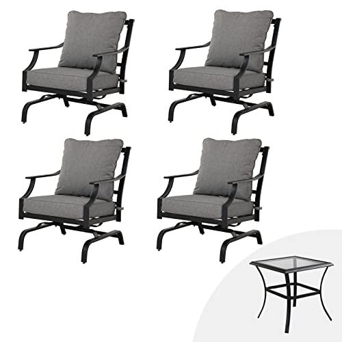 Grand patio Dining Chairs Set of 4 with Coffee Table,4 Pieces Outdoor