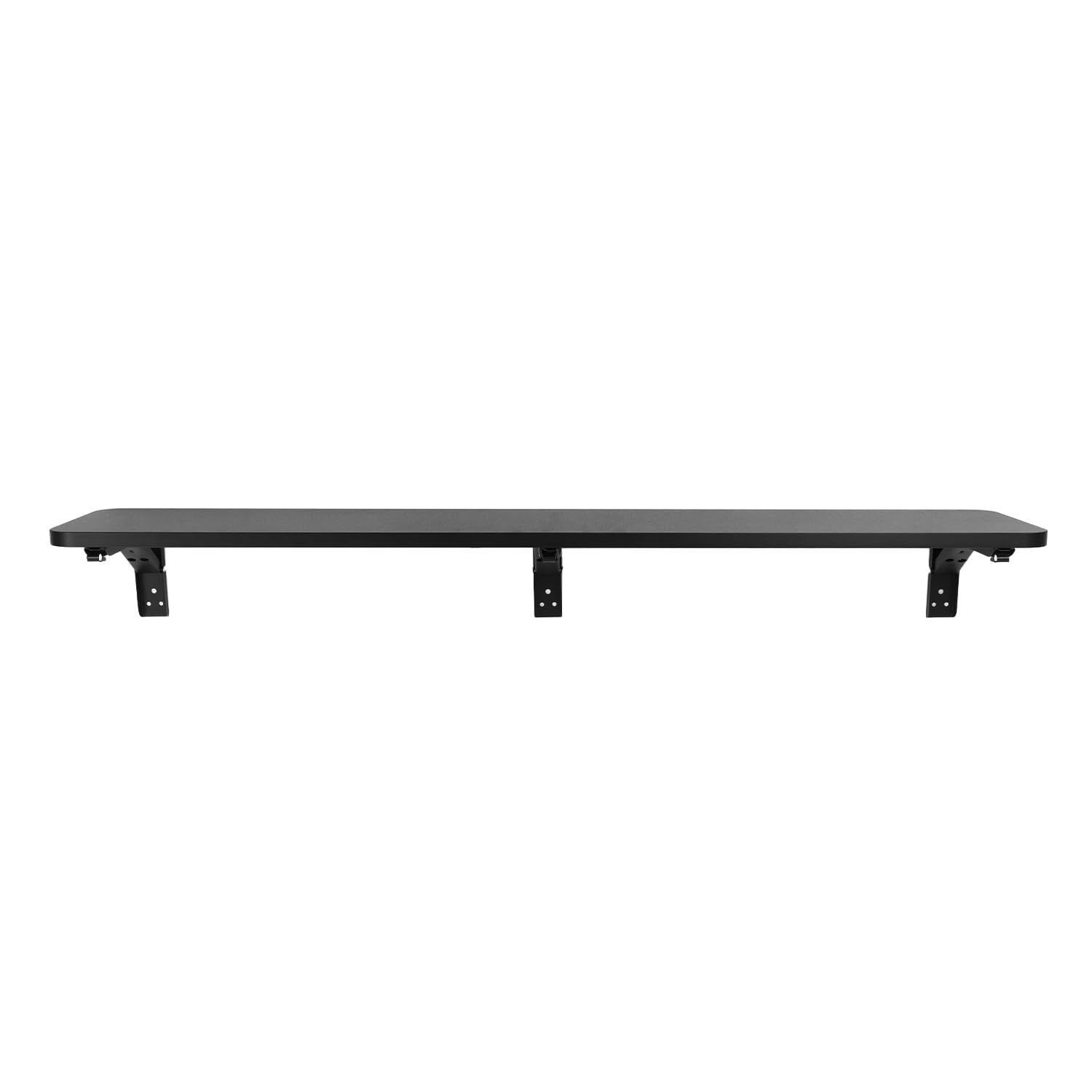 Maclean étagère Murale Pliante capacité de Charge 50 kg Table Pliante avec Serrure de sécurité Bouton de Pliage Inclus Niveau pour Cuisine Salle de Bain (Noir, 100x20 cm)
