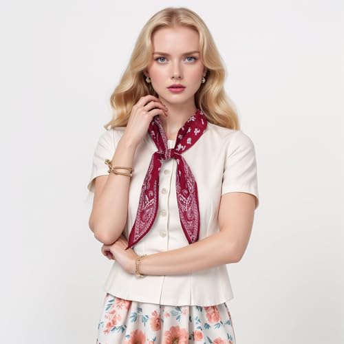 Obmwang Cotton Paisley Bandana Cowboy Bandanas Novelty Head Wrap Scarf Handkerchiefs For Women Men thumb #3