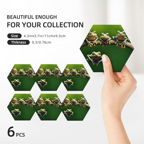 Dessous de verre céramique hexagone Lot de 6 avec support pour table - 4