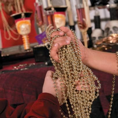 Fun Express Gold Metallic Bead Necklaces - Bulk Set of 48 - Mardi Gras and Party Supplies - Image 2