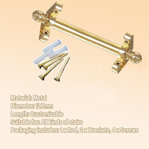 5 Pack Non-Slip Stair Carpet Rods for Runners, 40in Safe Hardware Set for Treads, Ideal for Villa, Hotel, Museum - Durable & Stylish Solution