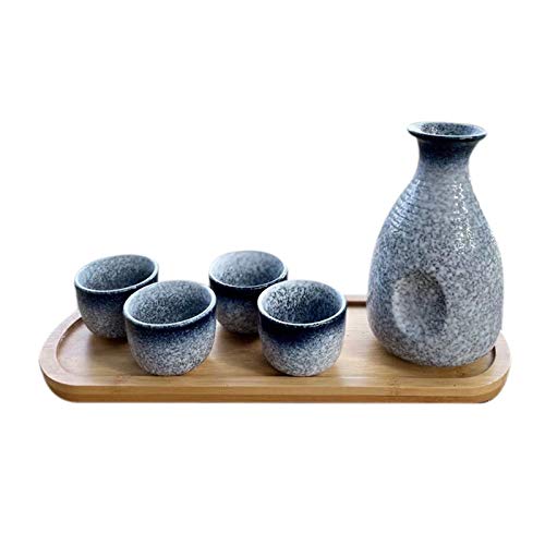 sunroot 1 set exquisito japonés de cerámica sake taza sake olla retro sake set japonés retro simple cerámica sake taza y olla