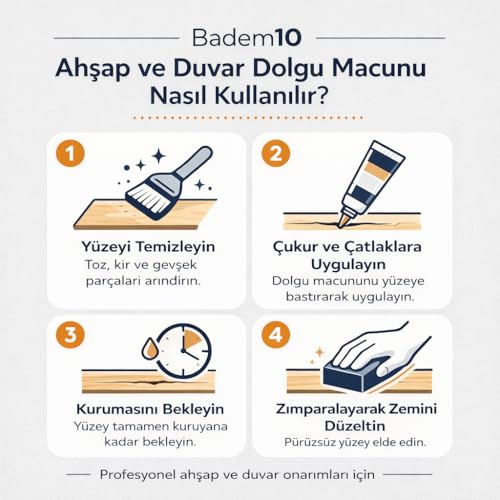 Ahşap Parke Tamir Macunu Meşe Mobilya Dolgu Çatlak Çizik Giderici 200 Gr Macun