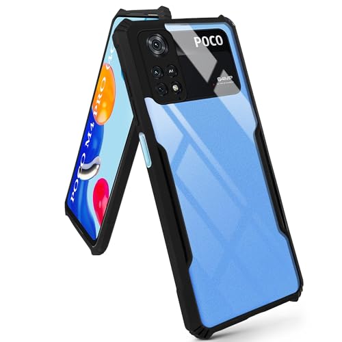Image of Jkobi Back Cover Case for Poco M4 Pro 4G (Shockproof with Polycarbonate Clear Panel | Professional Black)
