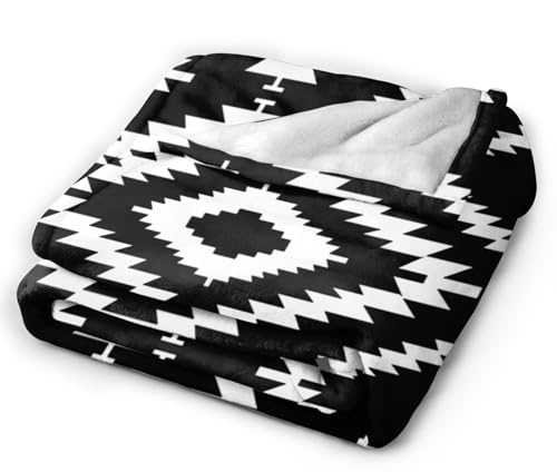 HGOD DESIGNS Black White Repeating Geometric Tiles with Dotted Rhombus Flannel Fleece Bed Blanket Throw Blanket Lightweight Cozy Plush Blanket for Bedroom Living Rooms Sofa Couch 130x150cm - Image 4